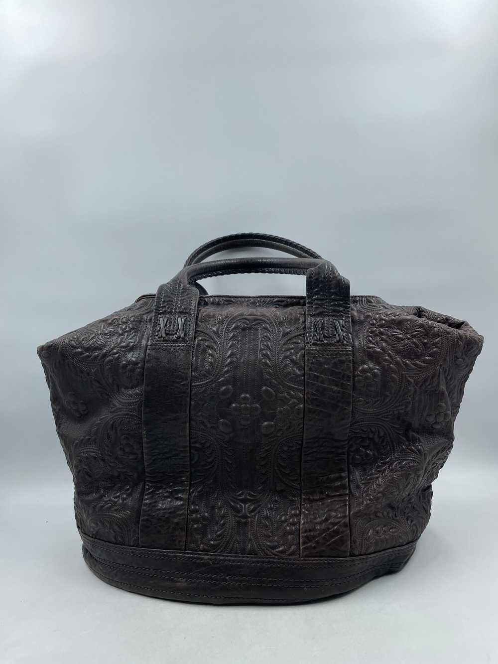 Authentic Christian Lacroix Brown Embossed Tote B… - image 2