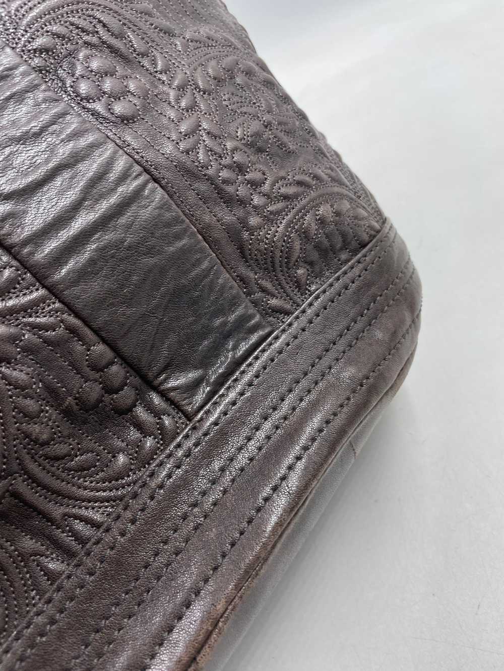 Authentic Christian Lacroix Brown Embossed Tote B… - image 8