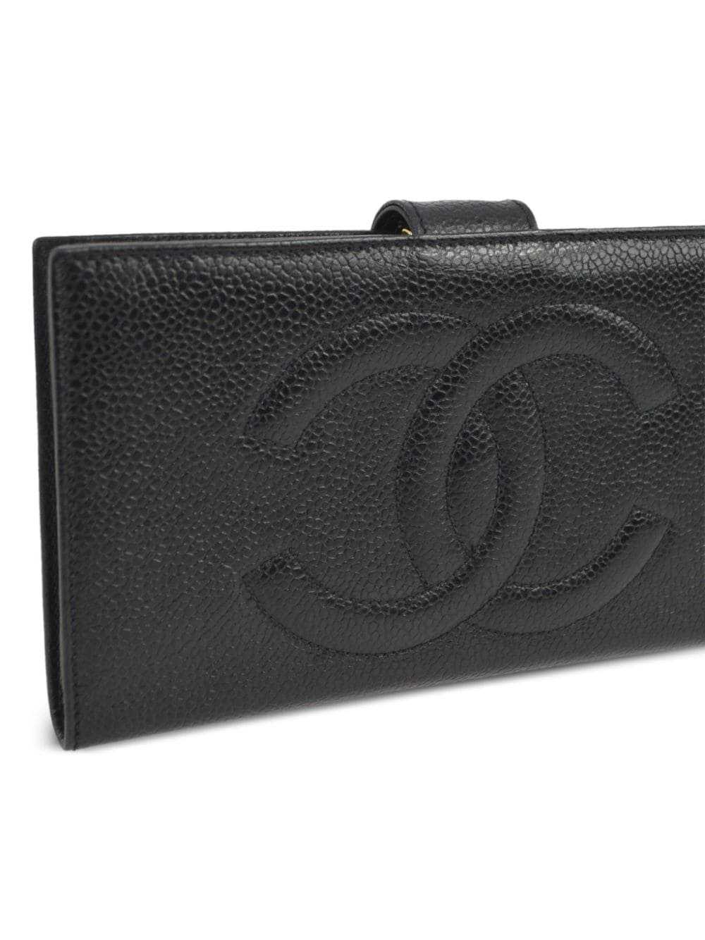 CHANEL Pre-Owned 1997 CC Long leather wallet - Bl… - image 3