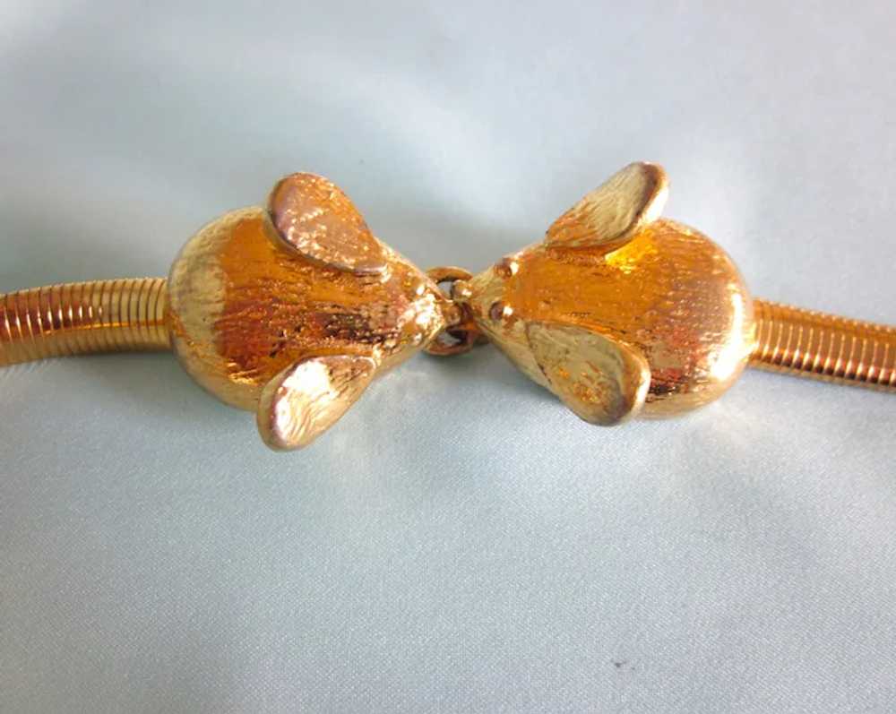 Scarce 1975 Signed Mimi Di N Gilt Mice Gilt Belt - image 2