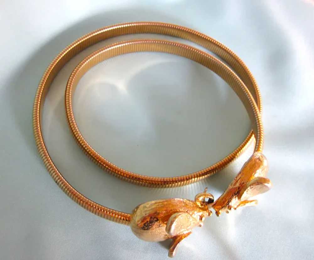 Scarce 1975 Signed Mimi Di N Gilt Mice Gilt Belt - image 3