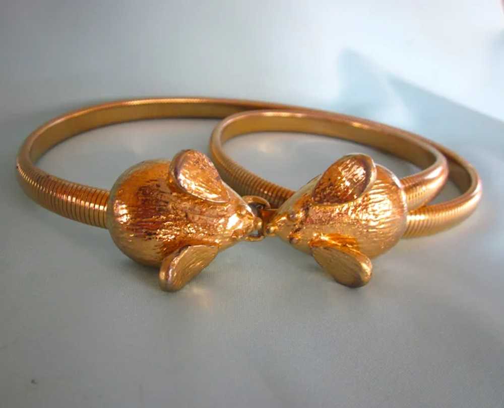 Scarce 1975 Signed Mimi Di N Gilt Mice Gilt Belt - image 4