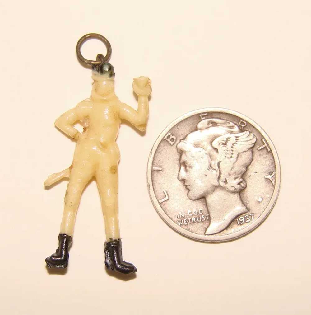 Awesome Q MAN Vintage Celluloid Estate Charm - image 2