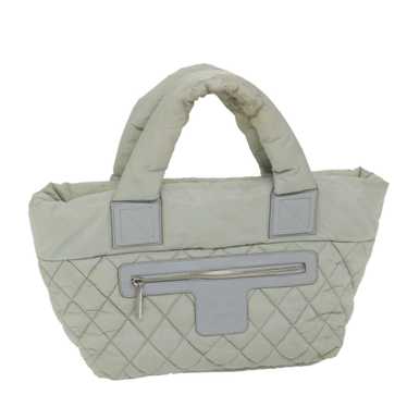 CHANEL Cococoon Hand Bag Nylon Gray CC Auth bs9551 - image 1