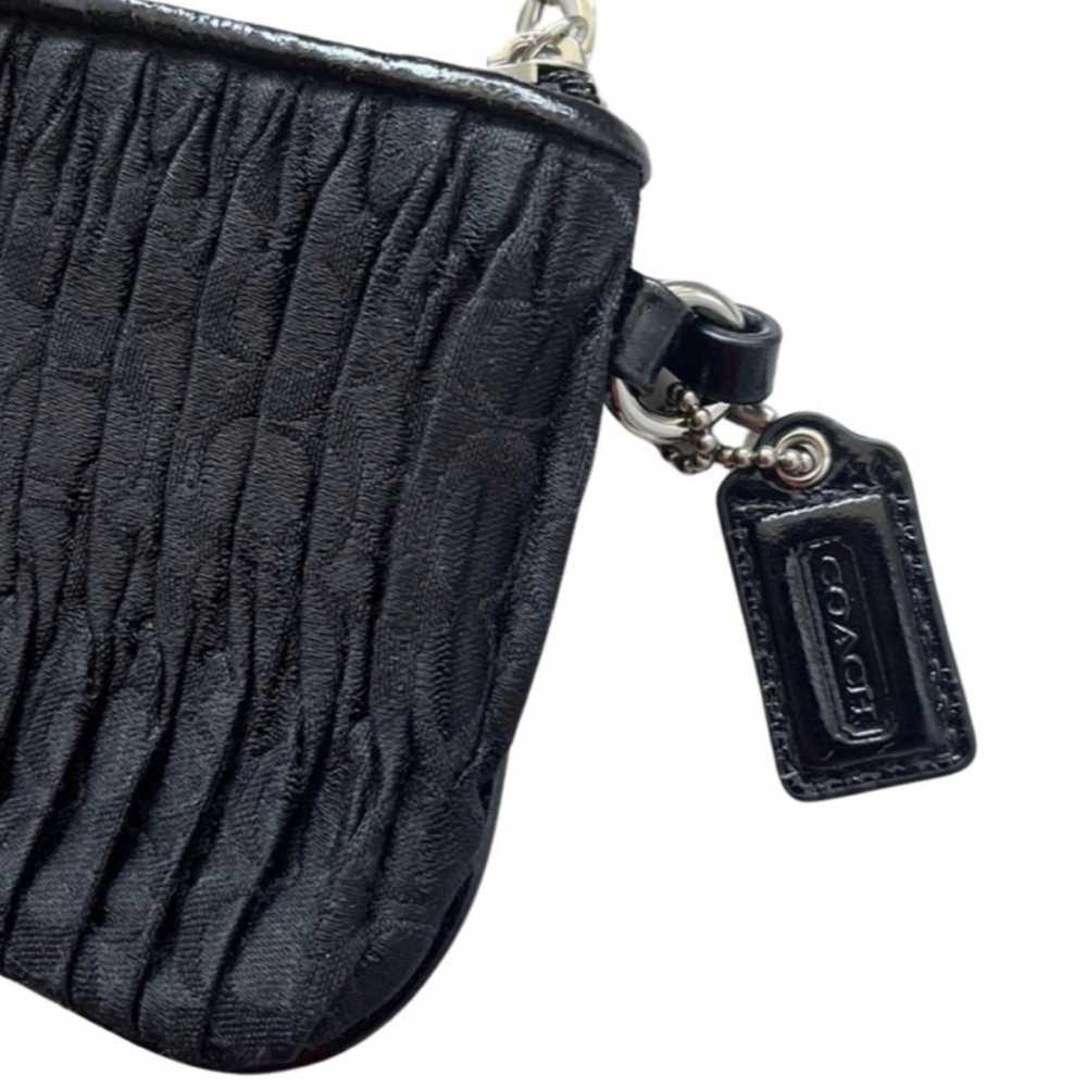 Vintage Coach Black Pleated Fabric with Leather T… - image 3