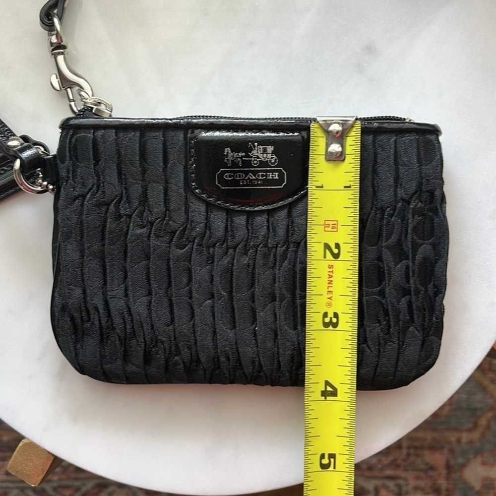 Vintage Coach Black Pleated Fabric with Leather T… - image 7
