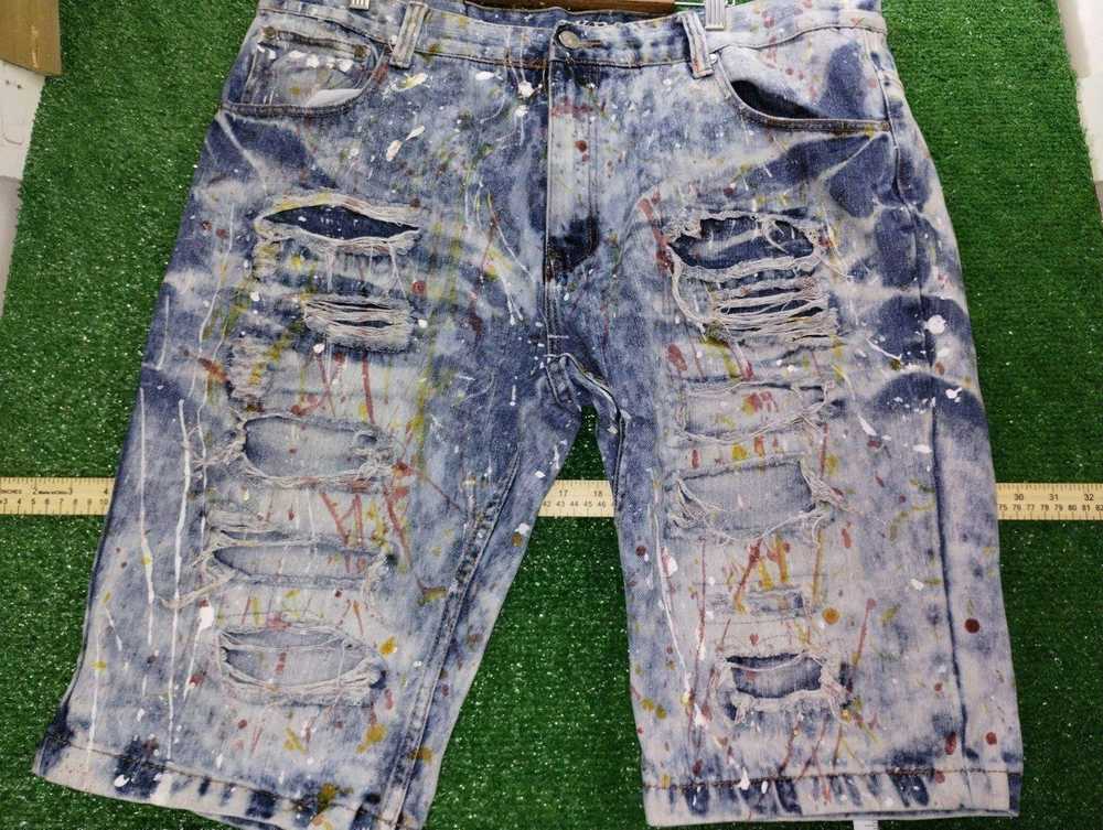 Designer Kroix Mens Distressed Paint Splatter Sho… - image 2