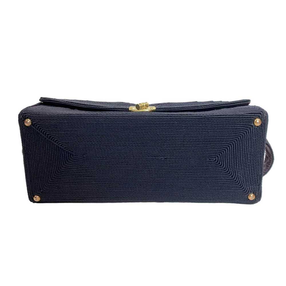 Bag × Vintage Vintage 40s Dark Blue Cordé Box Bag… - image 7