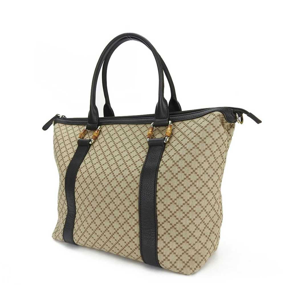 Gucci GUCCI 339548 Diamante Bamboo Tote Bag Leath… - image 2