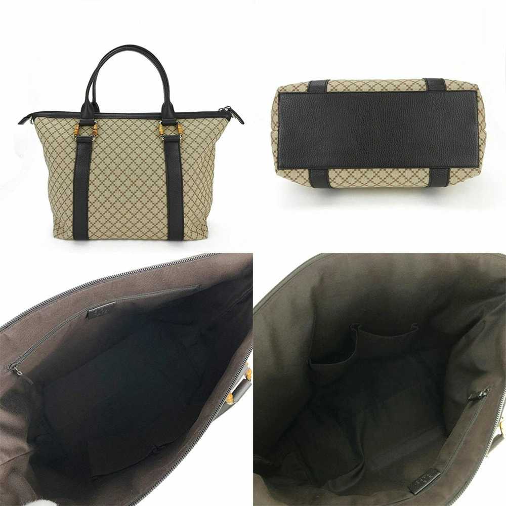 Gucci GUCCI 339548 Diamante Bamboo Tote Bag Leath… - image 3