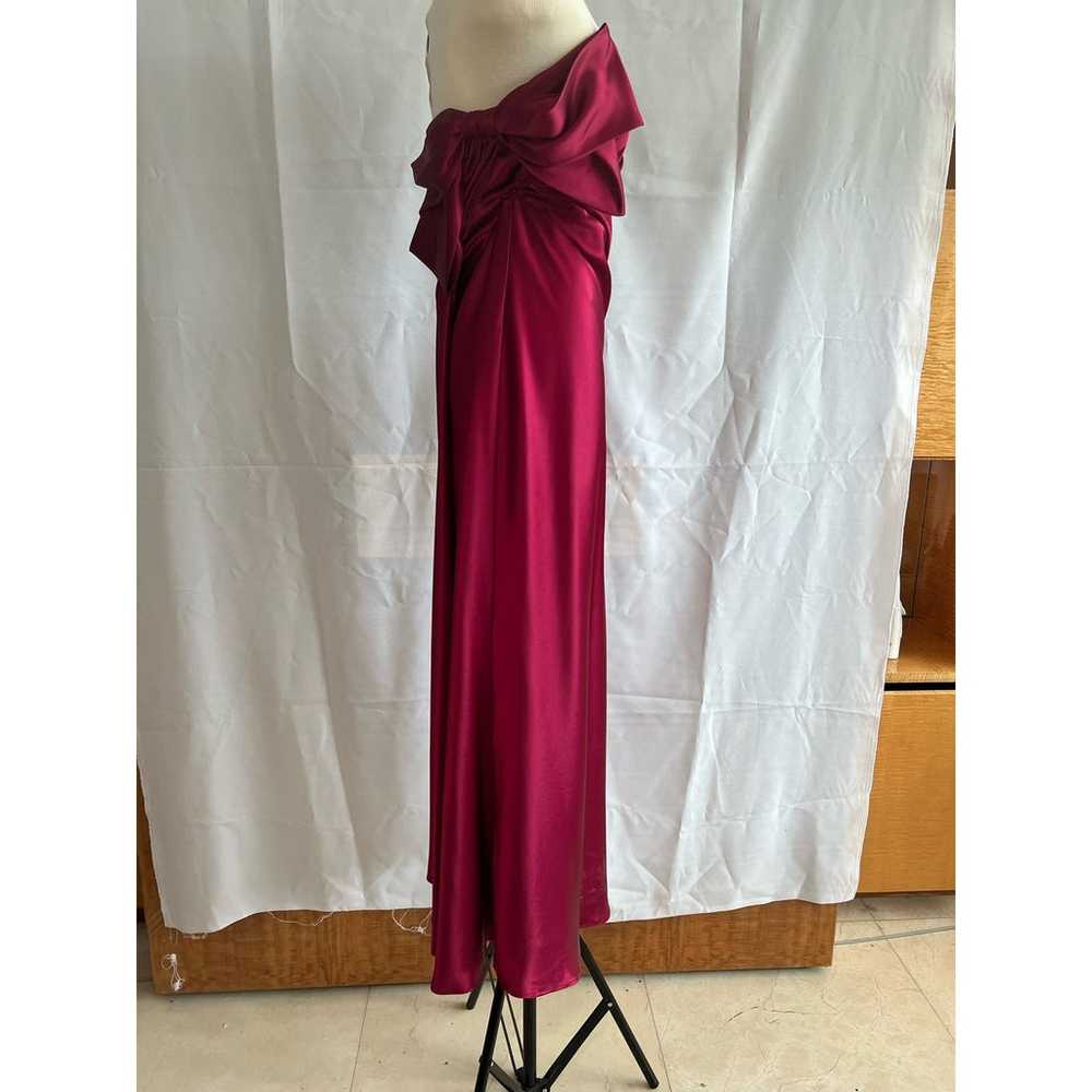 ABS Collection Red Satin Strapless Evening Gown S… - image 4