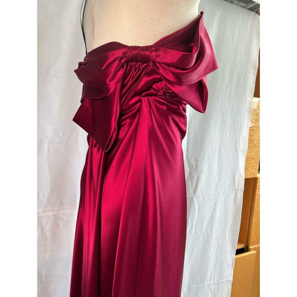 ABS Collection Red Satin Strapless Evening Gown S… - image 5