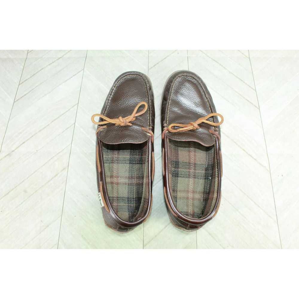 L.L. Bean × Leather LL Bean Men's Plaid Lined Han… - image 7