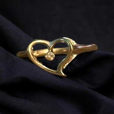 Vintage Vintage 18K HGE open heart ring - image 1