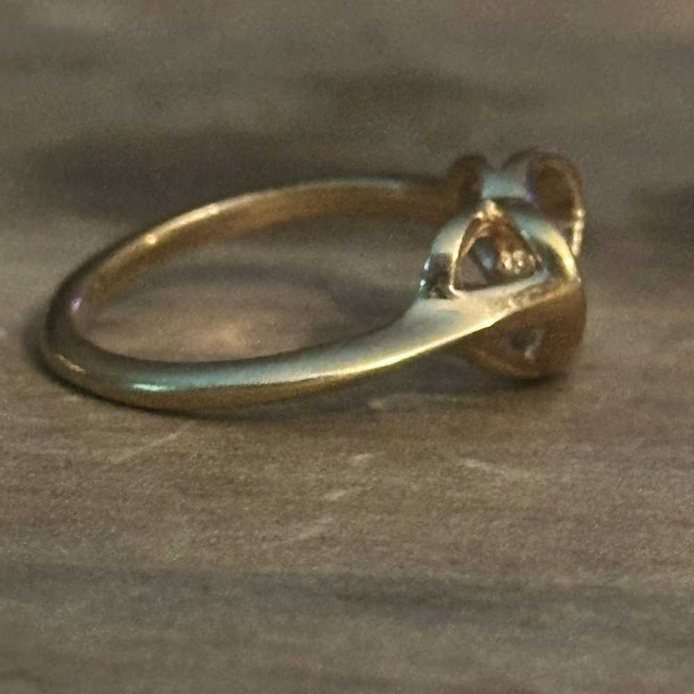 Vintage Vintage 18K HGE open heart ring - image 7