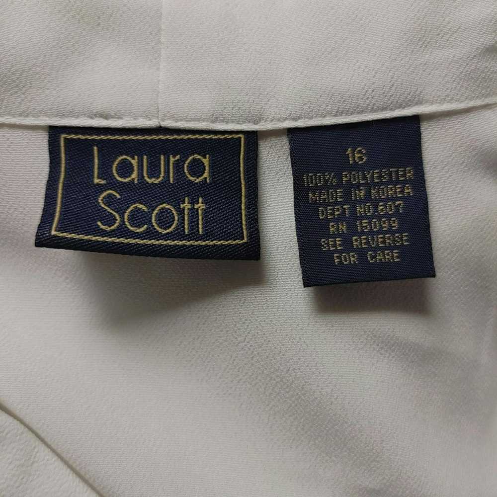 Other Laura Scott Women's White Short Sleeve Butt… - image 3