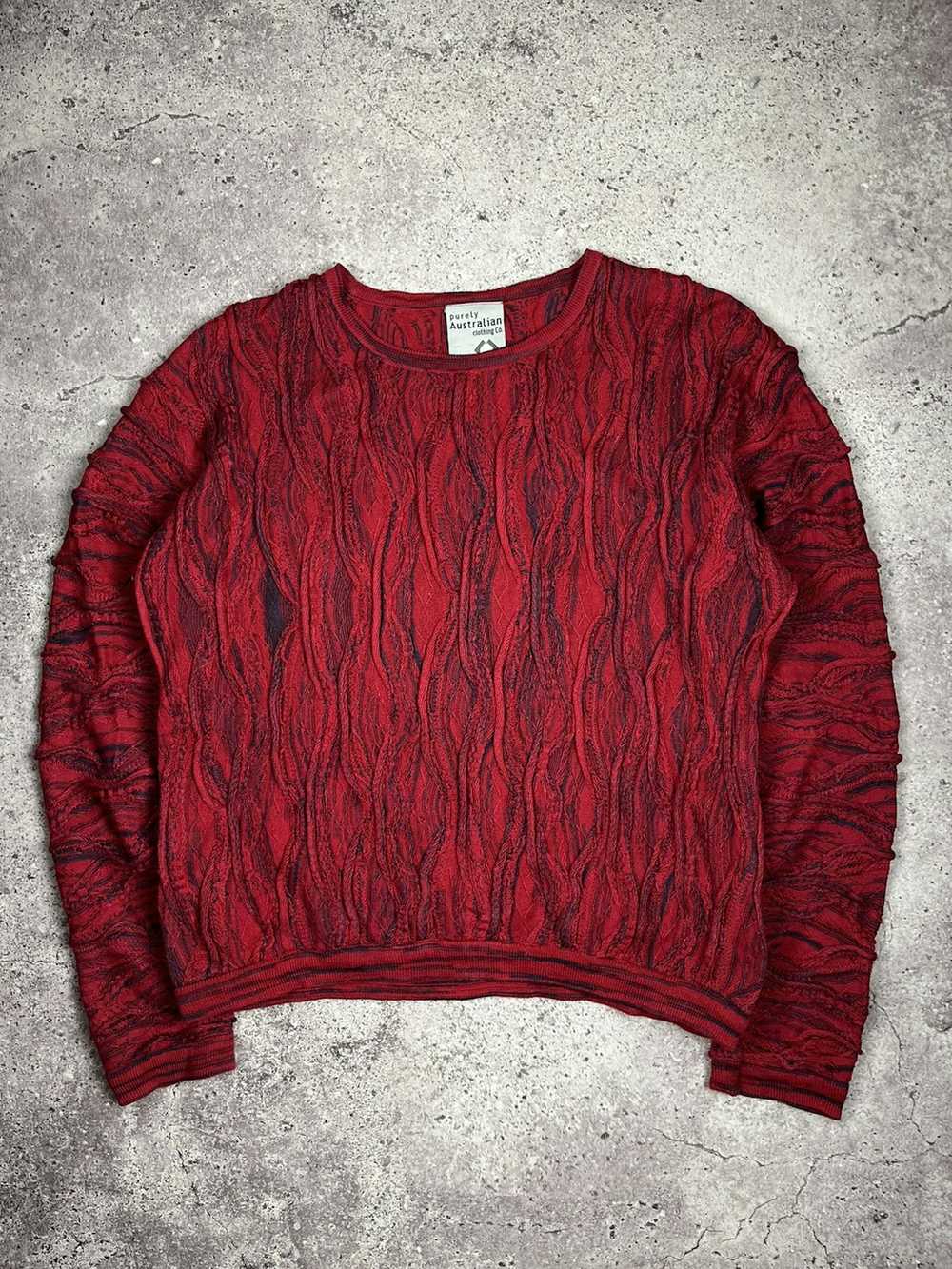 Coloured Cable Knit Sweater × Coogi × Vintage Pur… - image 2