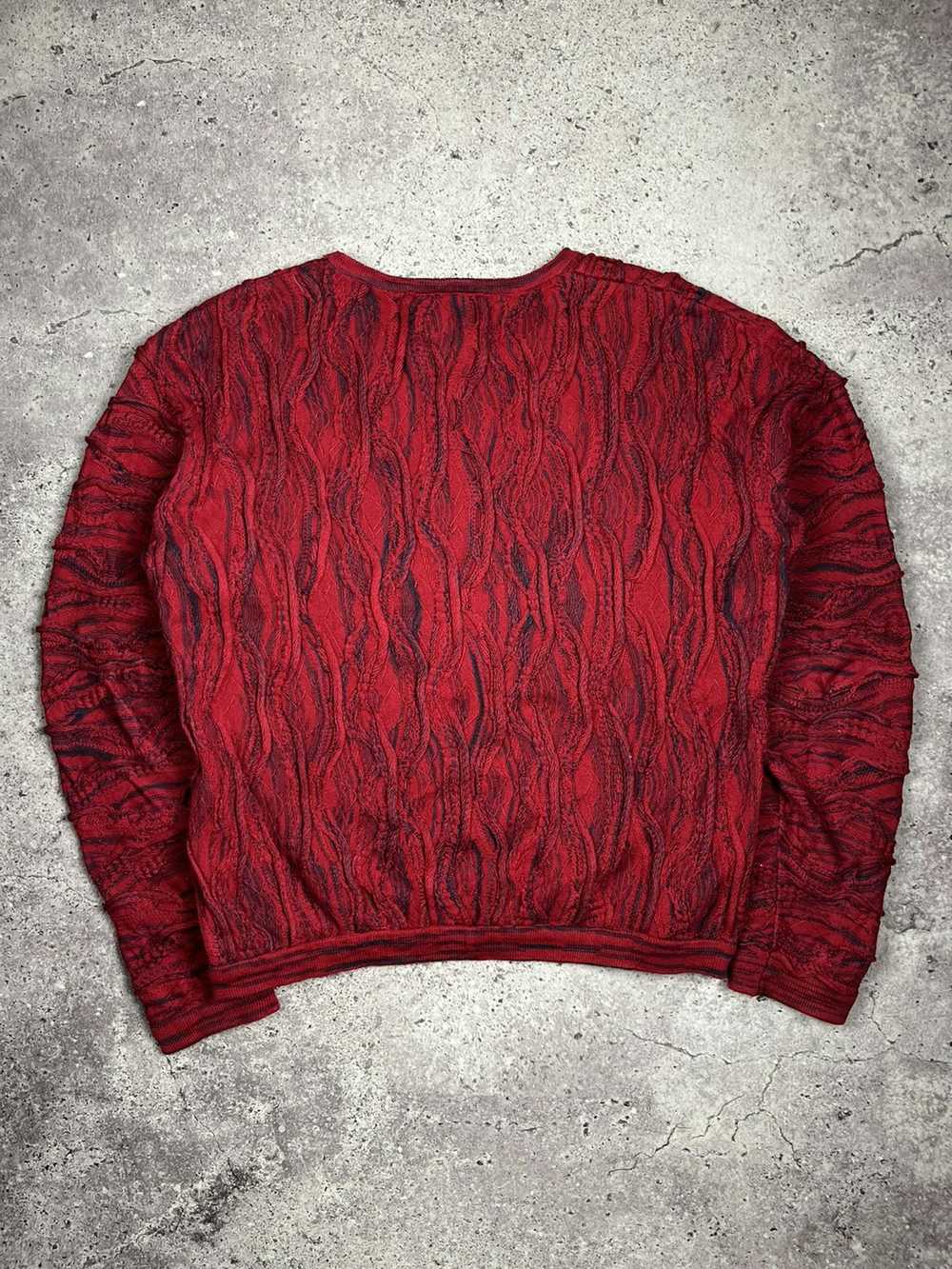 Coloured Cable Knit Sweater × Coogi × Vintage Pur… - image 3
