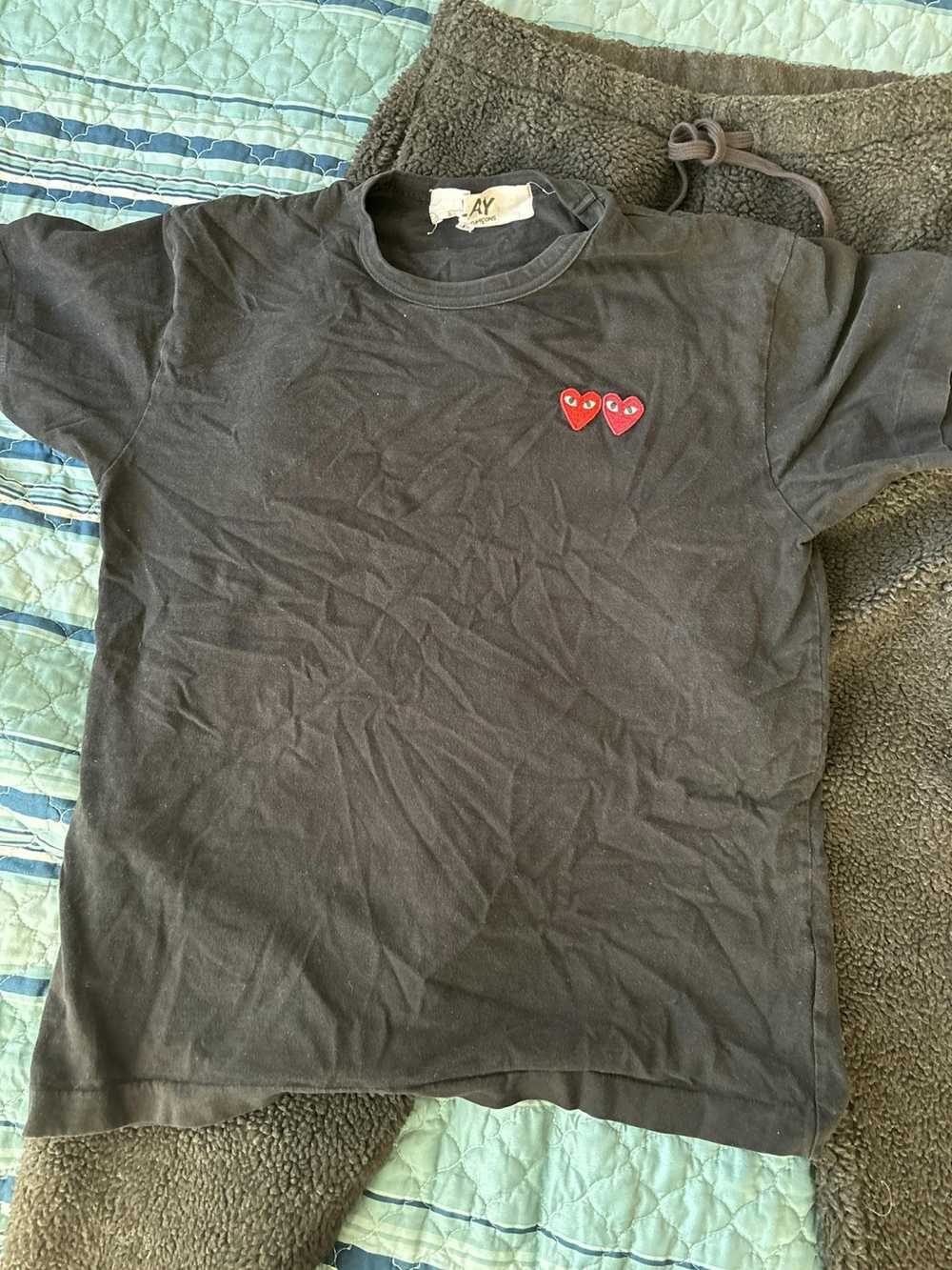 Comme des Garcons Double Heart CDG BLACK TEE - image 2