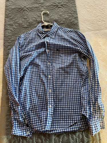 Burberry Checkered blue and white Burberry button 