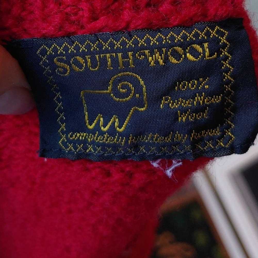 Vintage 60s Red Snowman Motif Knit Cardigan Sweat… - image 10