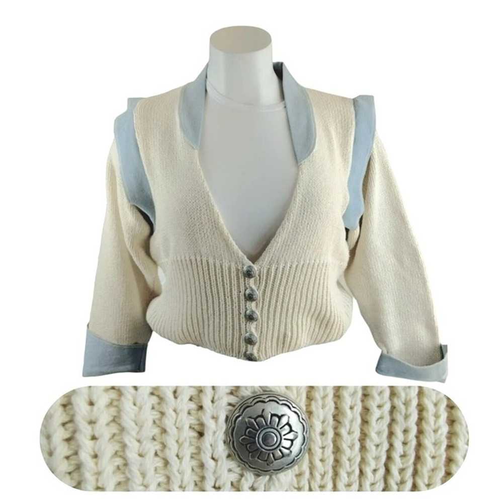 Vintage LC Designs Retro Cardigan Sweater Women L… - image 1