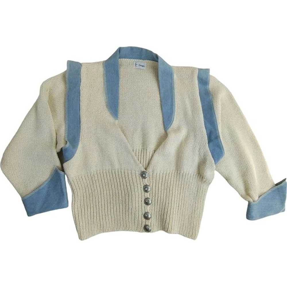 Vintage LC Designs Retro Cardigan Sweater Women L… - image 2
