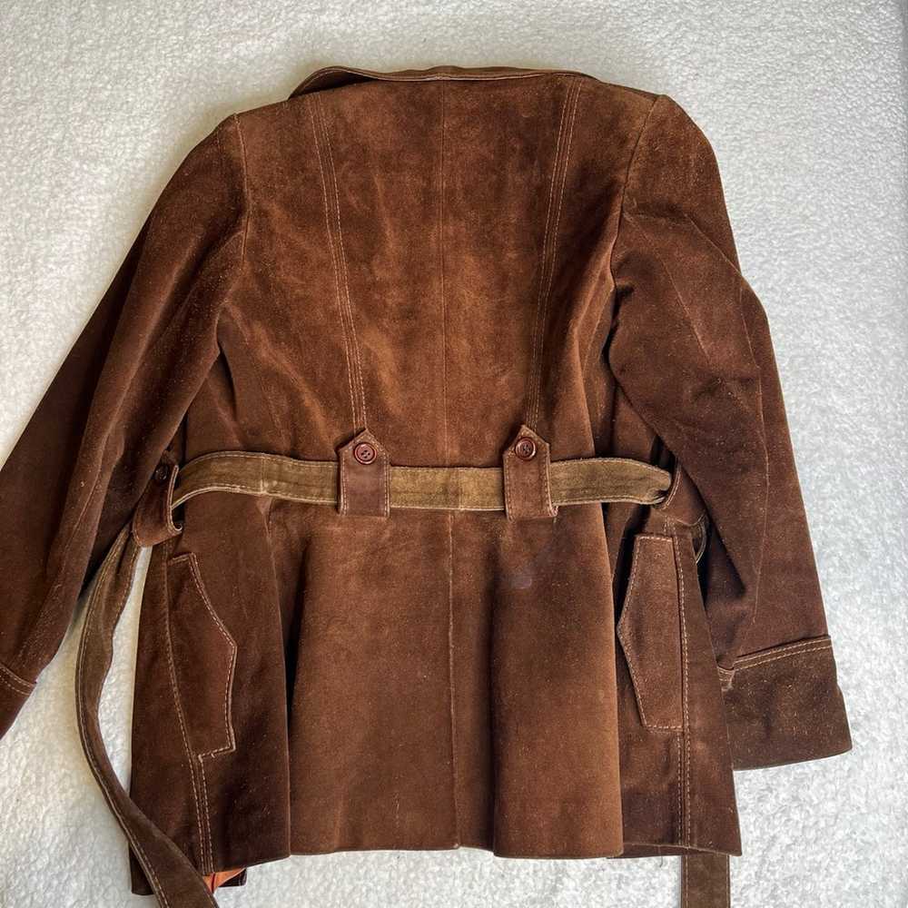 Vintage Brown leather suede coat - image 2