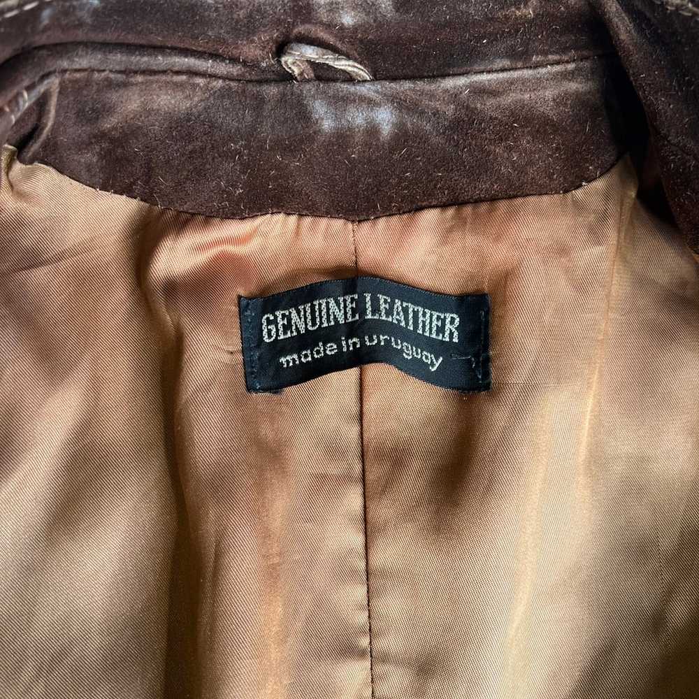 Vintage Brown leather suede coat - image 3