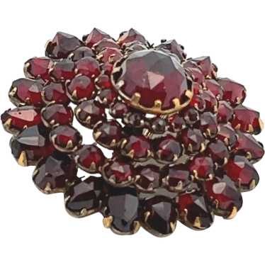 1890 Victorian Gold Gilt Over Silver Garnet Tiere… - image 1