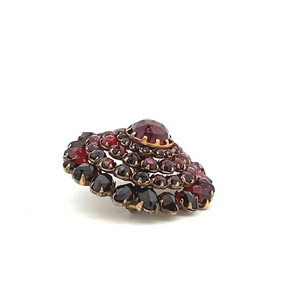 1890 Victorian Gold Gilt Over Silver Garnet Tiere… - image 3