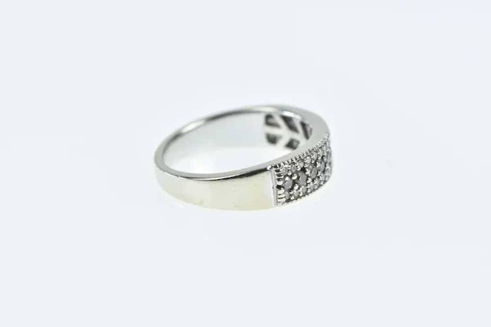 14K White & Fancy Diamond Encrusted Band Ring Siz… - image 2