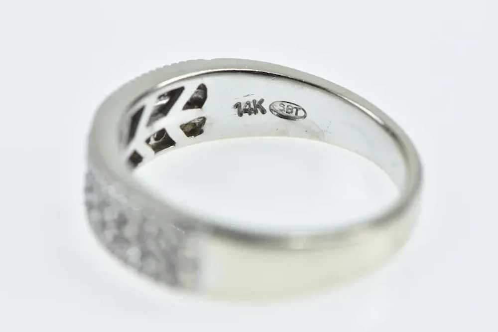14K White & Fancy Diamond Encrusted Band Ring Siz… - image 3