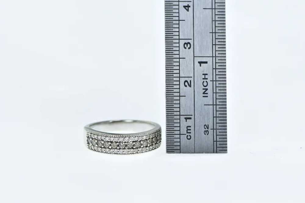 14K White & Fancy Diamond Encrusted Band Ring Siz… - image 4