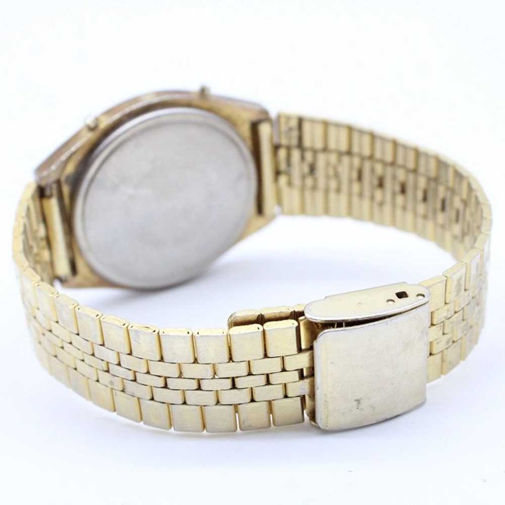 Vintage SWEDA Digital Watch Mens Gold Tone Stainl… - image 7