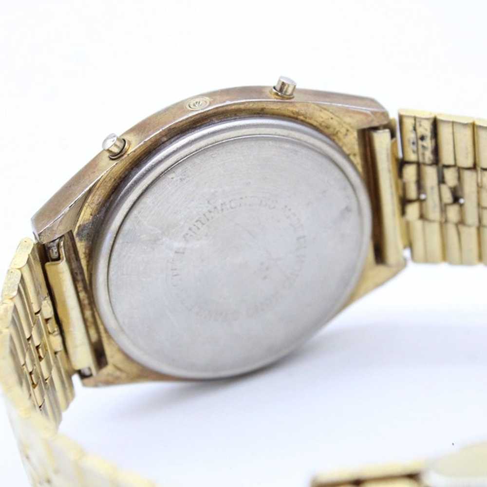 Vintage SWEDA Digital Watch Mens Gold Tone Stainl… - image 8