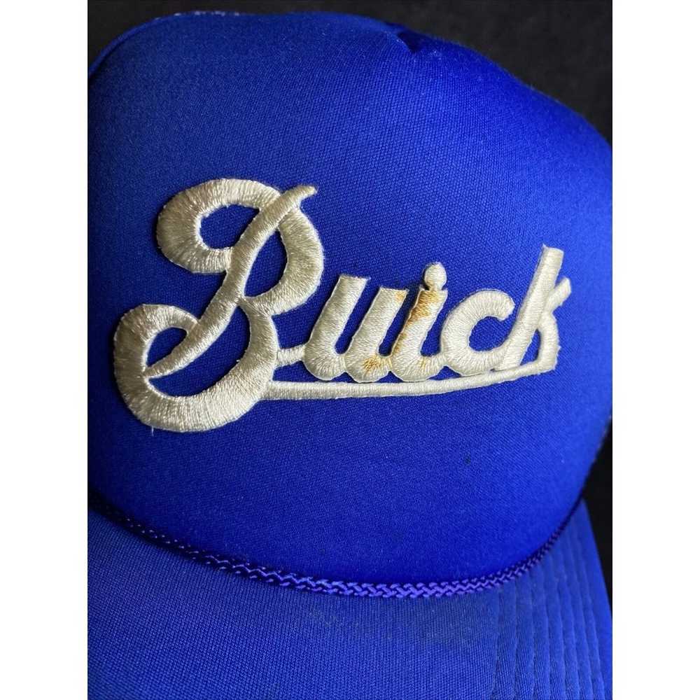 Buick Vintage Trucker Hat Cap Blue Mesh Foam Snap… - image 3