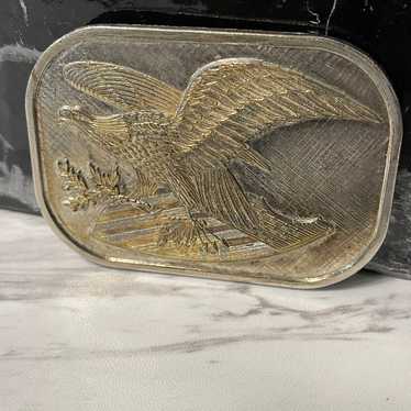 200th Anniversary American Eagle Silver Plated & 24 K Belt Buckle with COA