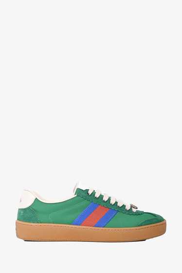 Gucci Green Web Accent Sneakers Size 35 - image 1