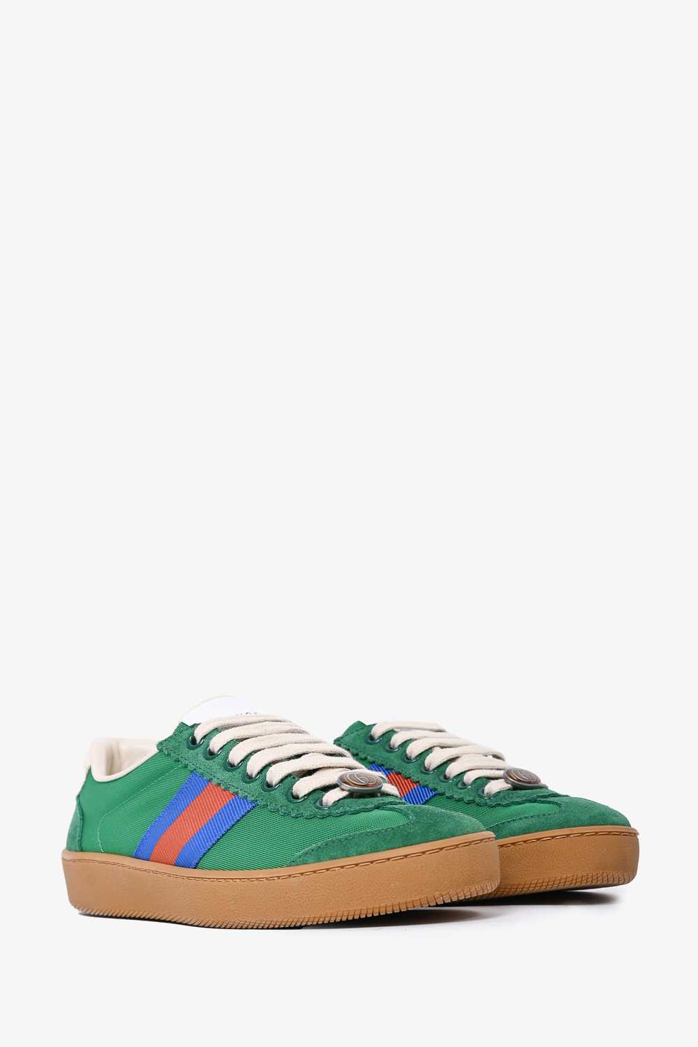 Gucci Green Web Accent Sneakers Size 35 - image 2