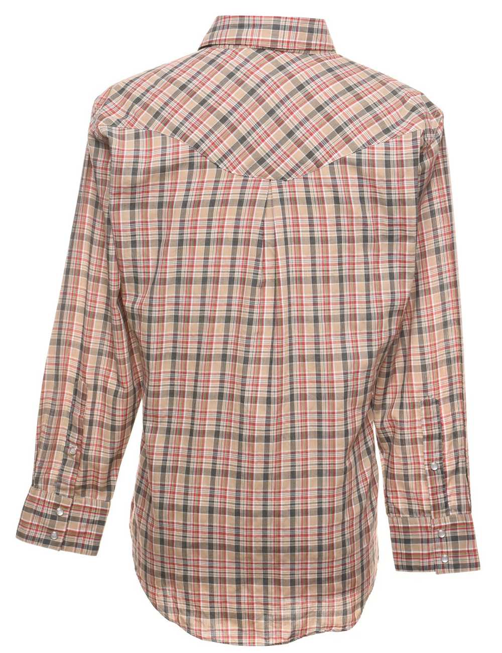 Brown & Maroon Classic Checked Shirt - L - image 2