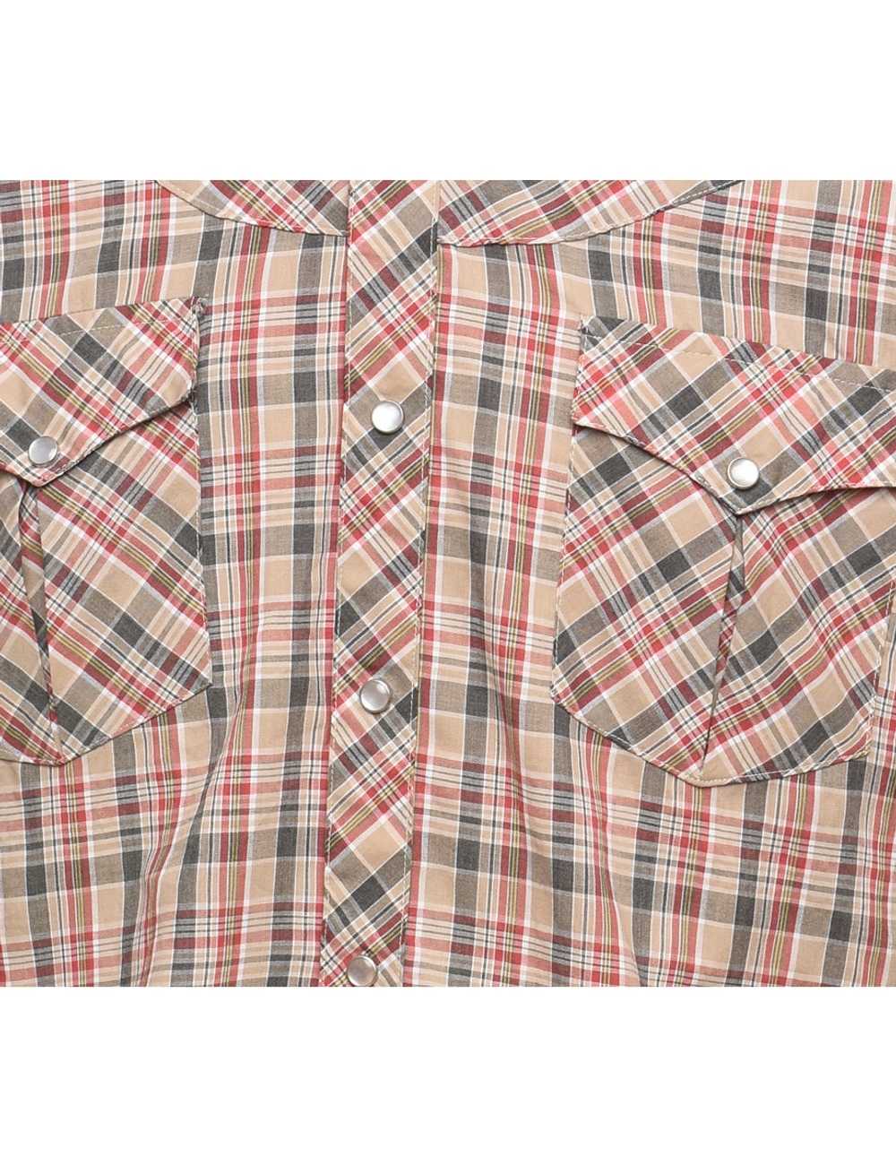 Brown & Maroon Classic Checked Shirt - L - image 3