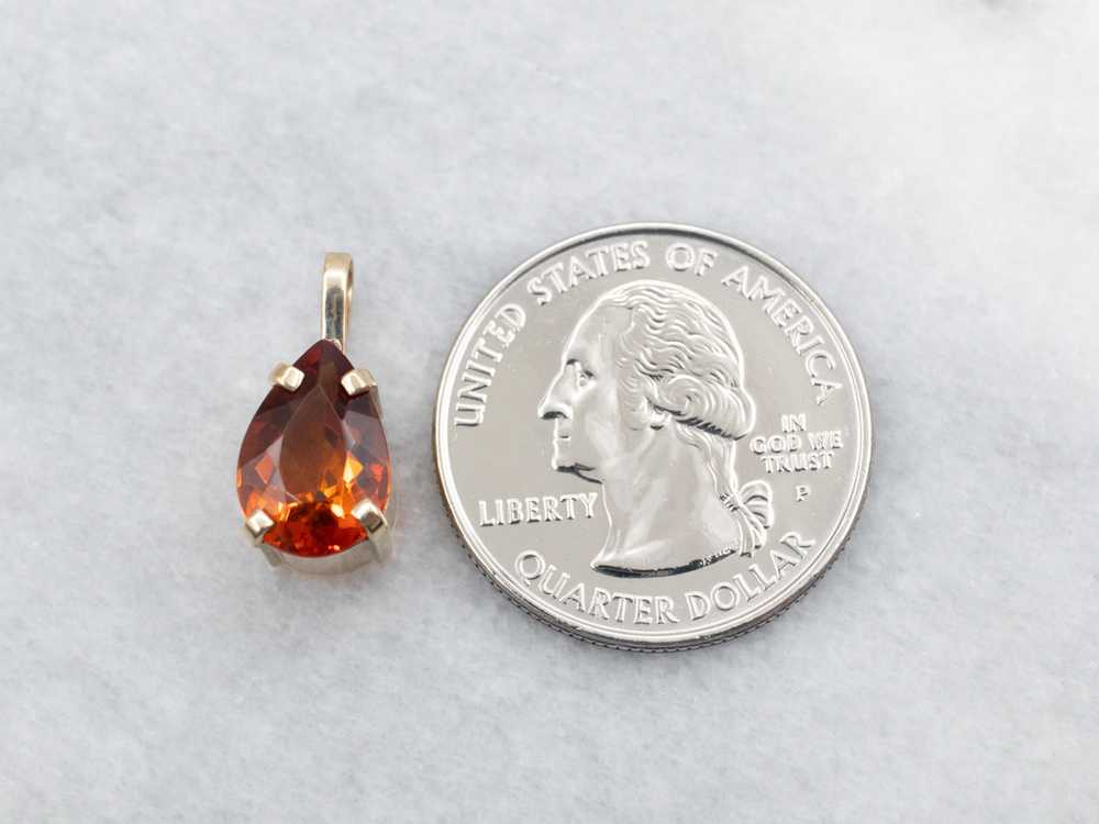 Yellow Gold Pear Cut Citrine Solitaire Pendant - image 3