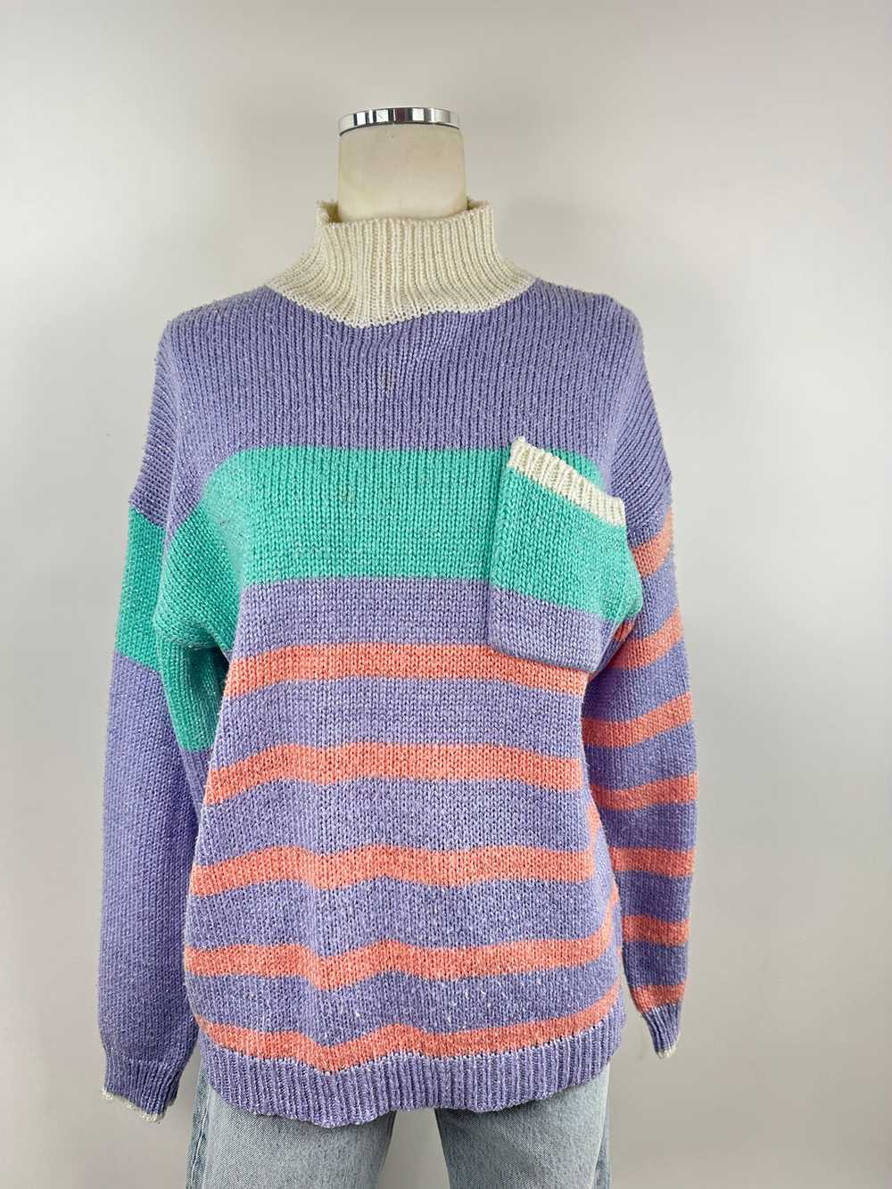 Gitano Purple Stripe Knit Sweater - image 1