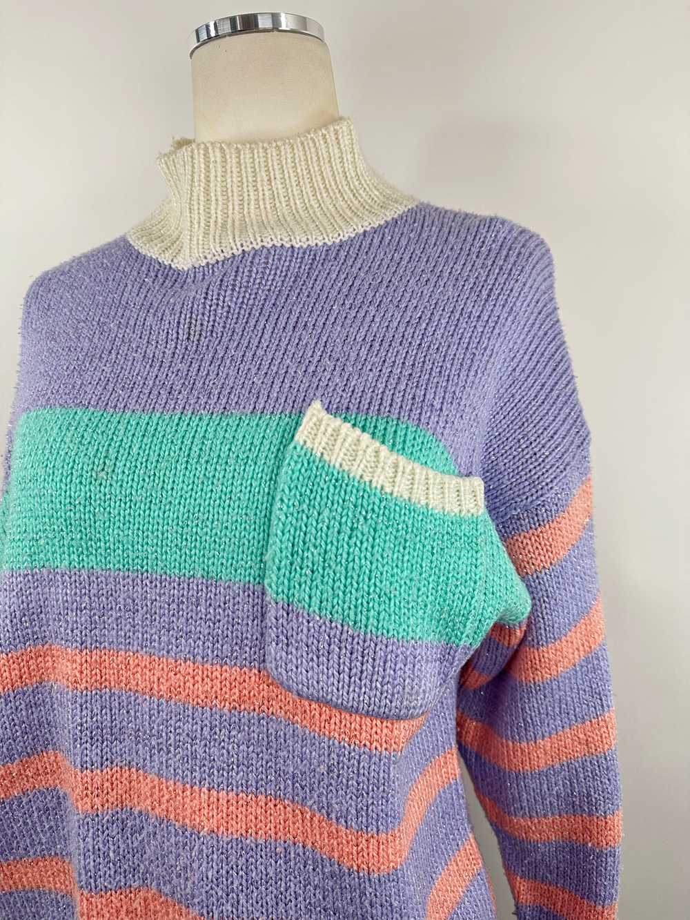 Gitano Purple Stripe Knit Sweater - image 2