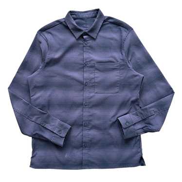 LULU B Tunic Top Button Down Blue Lagenlook 100% Cotton Women's Size S