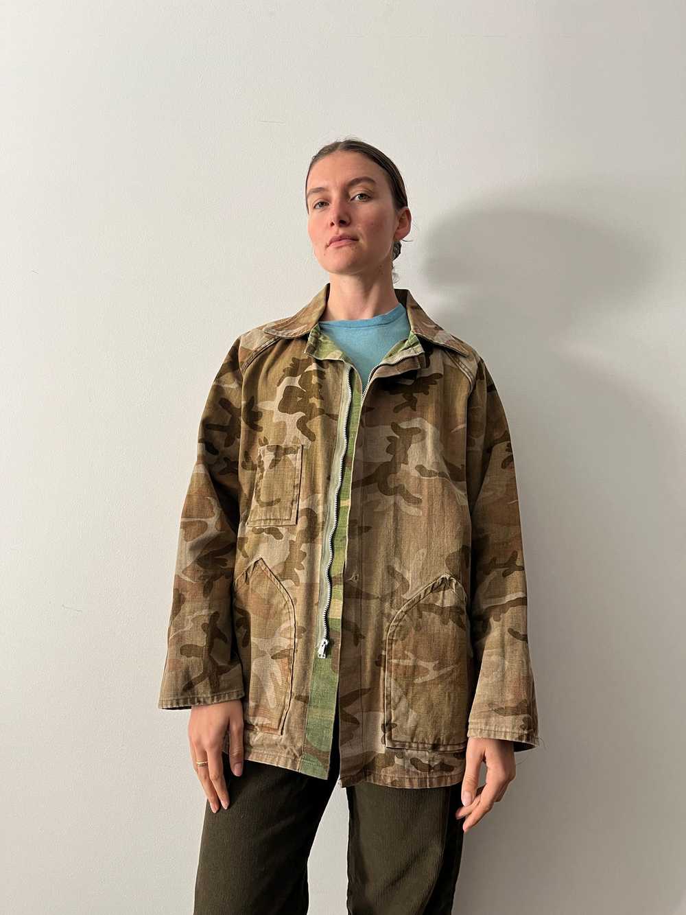 60s/70s Reversible Canvas Camo Hunting Jacket - image 2