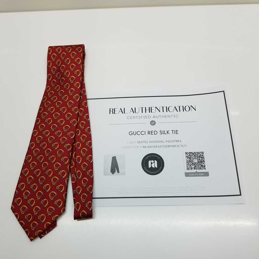 AUTHENTICATED Gucci Red Silk Tie - image 1