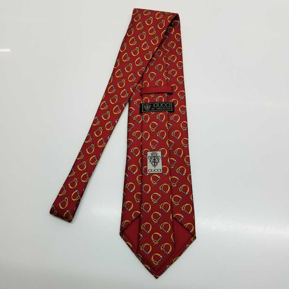 AUTHENTICATED Gucci Red Silk Tie - image 2
