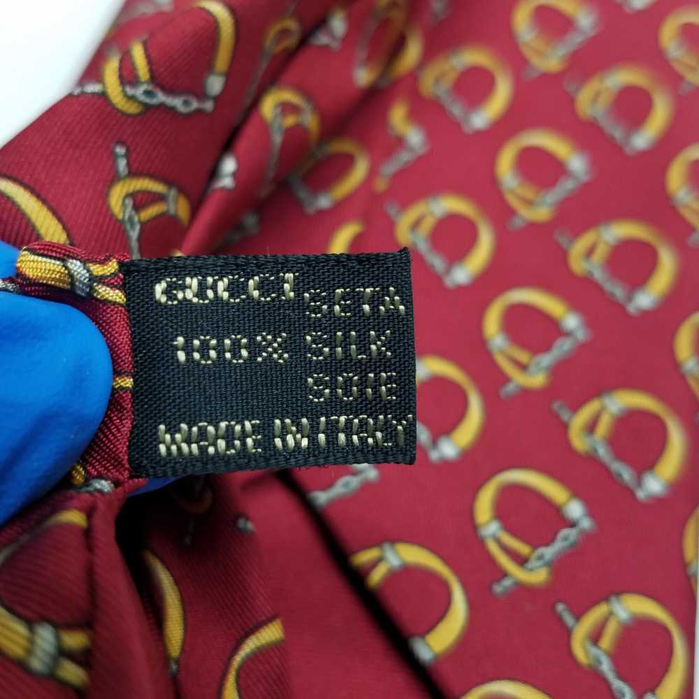 AUTHENTICATED Gucci Red Silk Tie - image 3